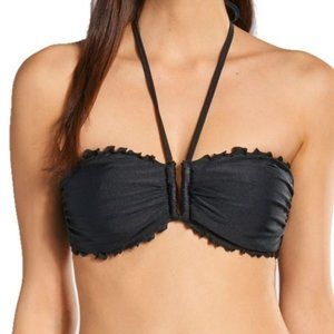 Seafolly Shimmer DD U Tube Bandeau Black Size 6 US size 10 AUS